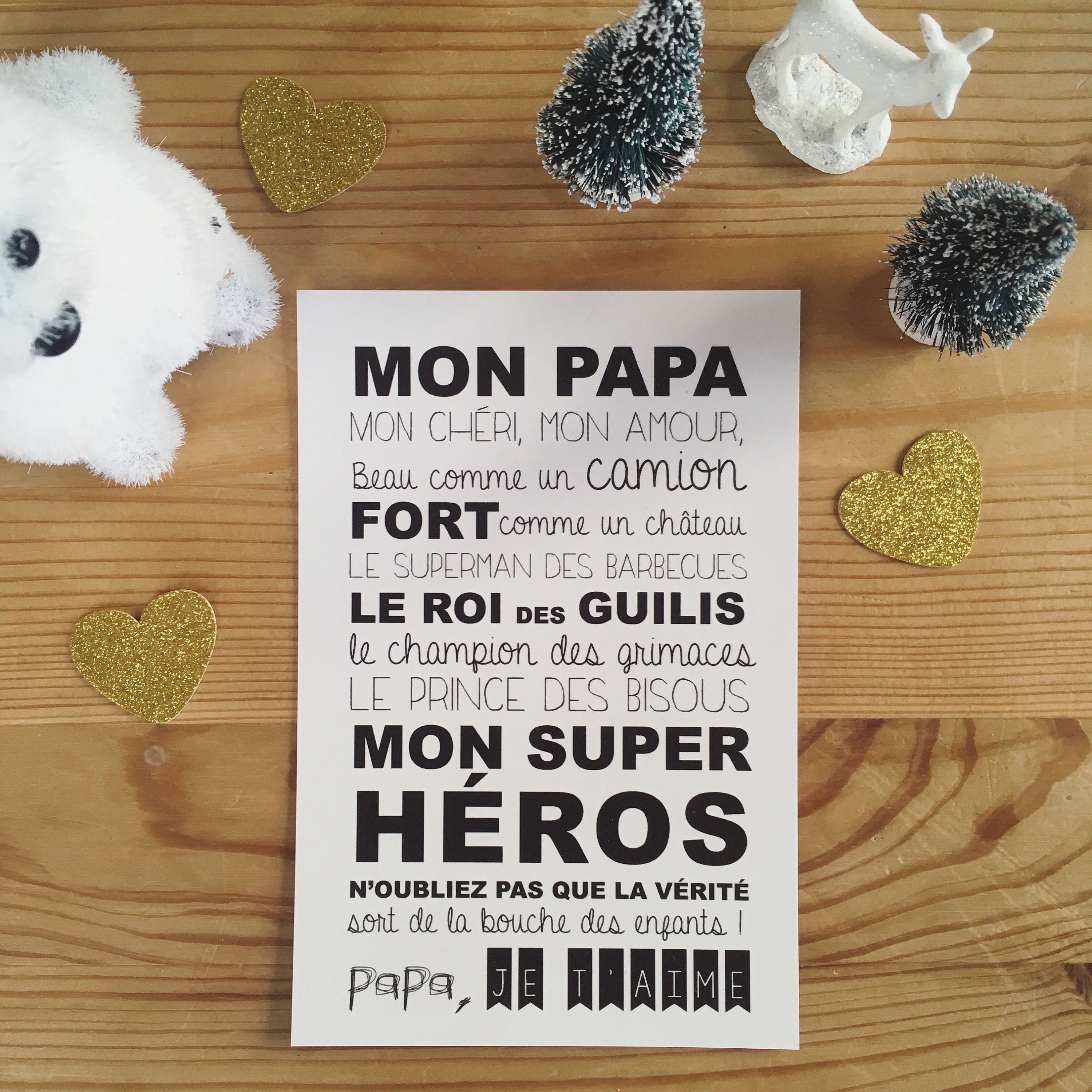 Affiche A3 Pour Des Parents Géniaux.... Des Mots Doux Les Pères et Mères, Maman Papa d'amour