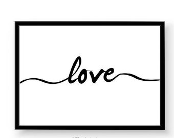 Love Printable Art, Modern Wall Decor, Love Print, Wall Art, Love Quote Wall Art, Bedroom Wall Art, Love Large Poster, Typography Wall Art