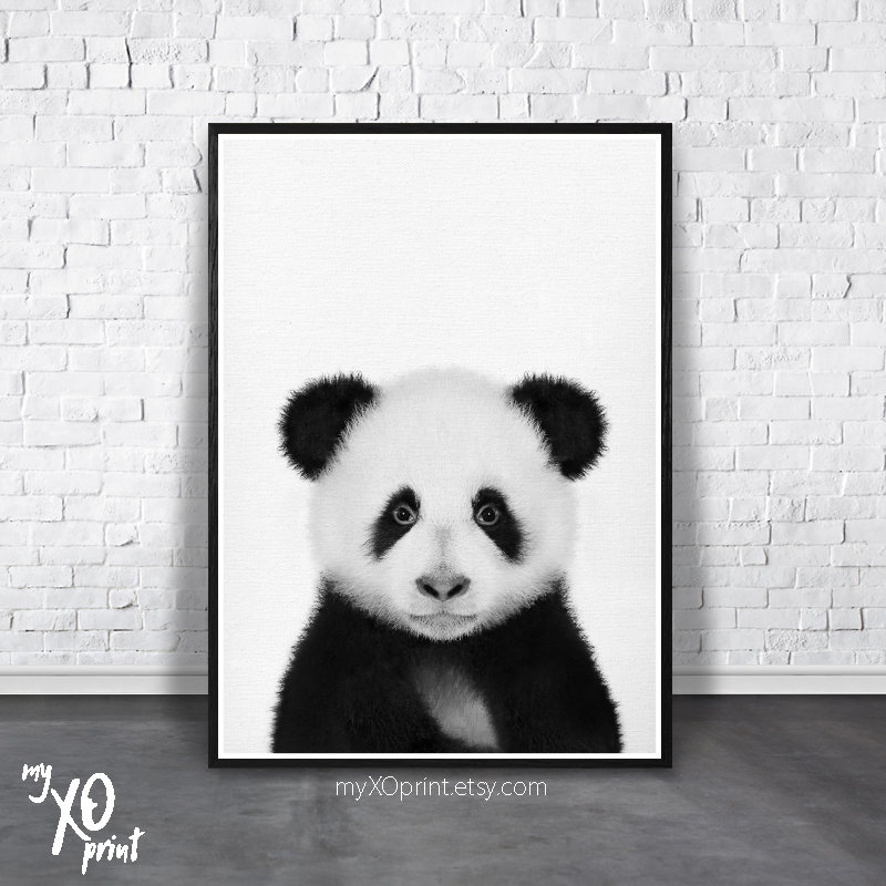 Baby Bear Print Nursery Wall Art Instant Download Panda Printable Animal Portraits Black And White Bear Cub Panda Bear Digital Print Prints Art Collectibles Vadel Com