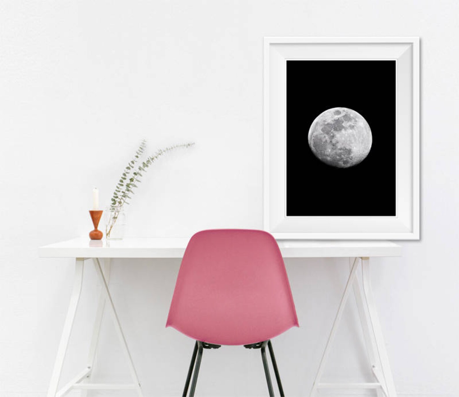 Black and White Art Moon Print Moon Wall Art Printable Art - Etsy