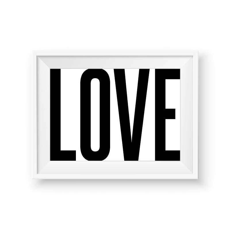 Bedroom Wall Decor Love Print Black And White Love Etsy