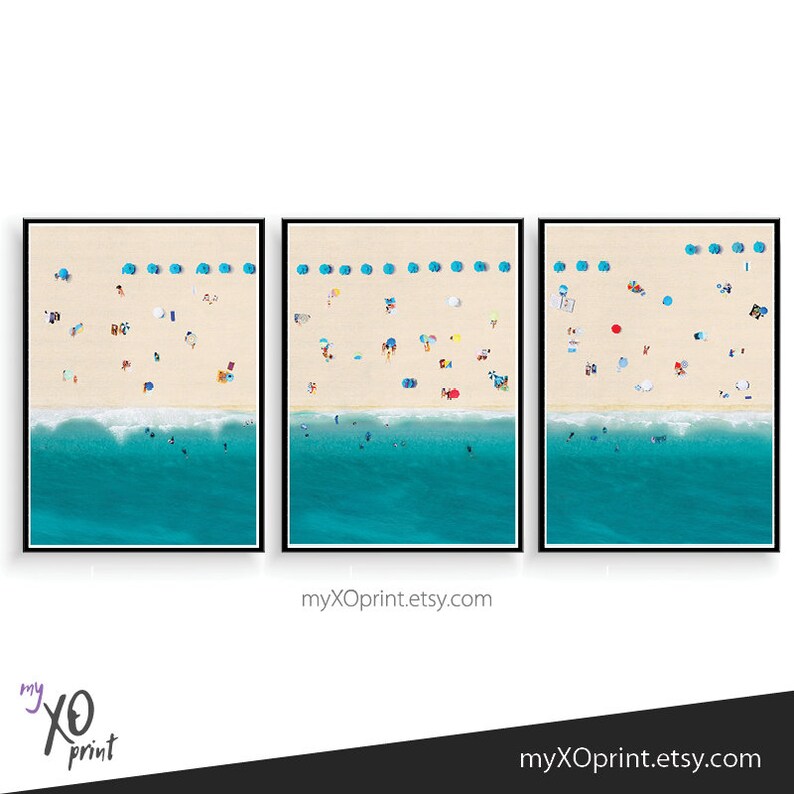 Set of 3 Print Tropical Beach Beach Wall Art Decor Etsy
