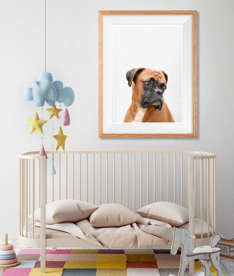 Boxer Dog Wall Art Dog Print Pet Print Nursery Printable Etsy