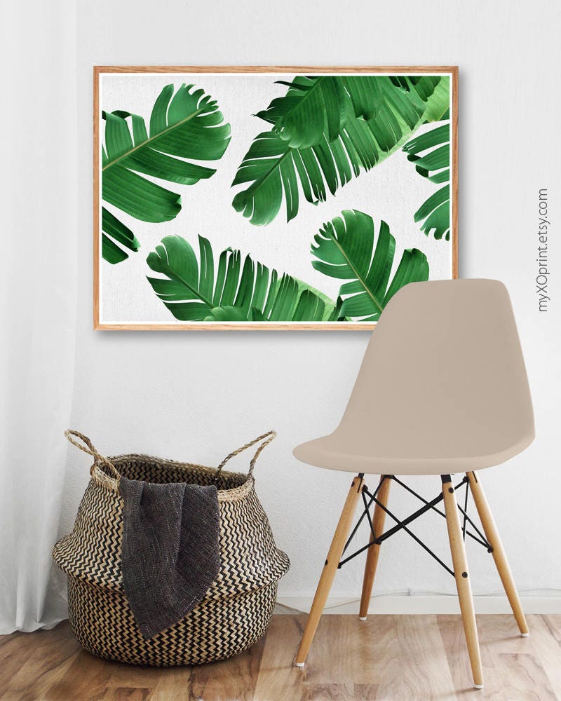 Tropical Printable Art Green Leaf Print Digital Download | Etsy