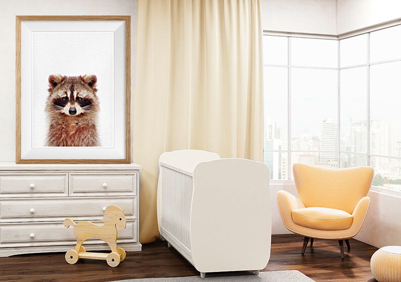 Baby Animal Nursery Art Animal Print Printable Art Nursery Poster Woodland Animal Raccoon Print Baby Room Print Nursery Wall Decor