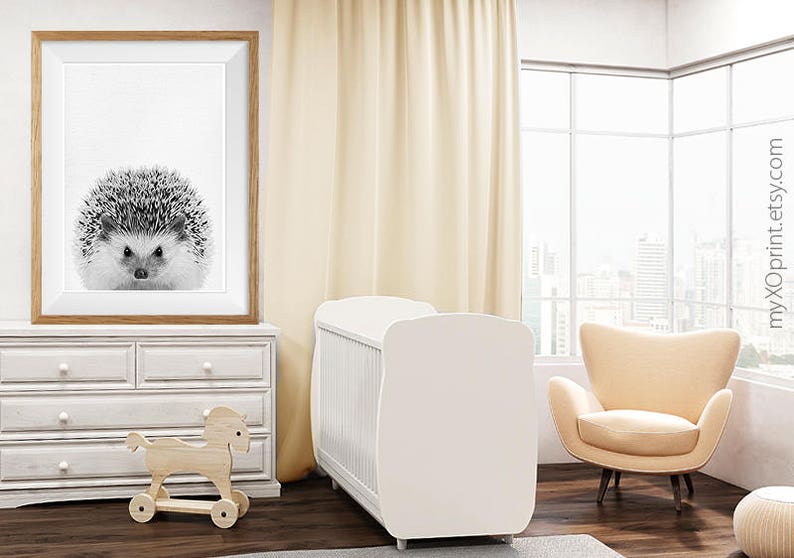 Nursery Animal Wall Art Hedgehog Print Woodland Animal Etsy