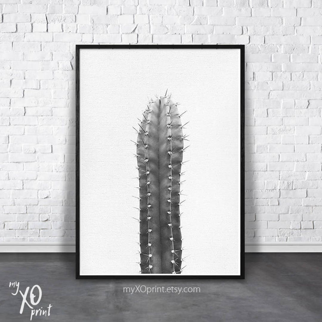 Black and White Art, Cactus Print, Cactus Wall Art, Printable Art ...