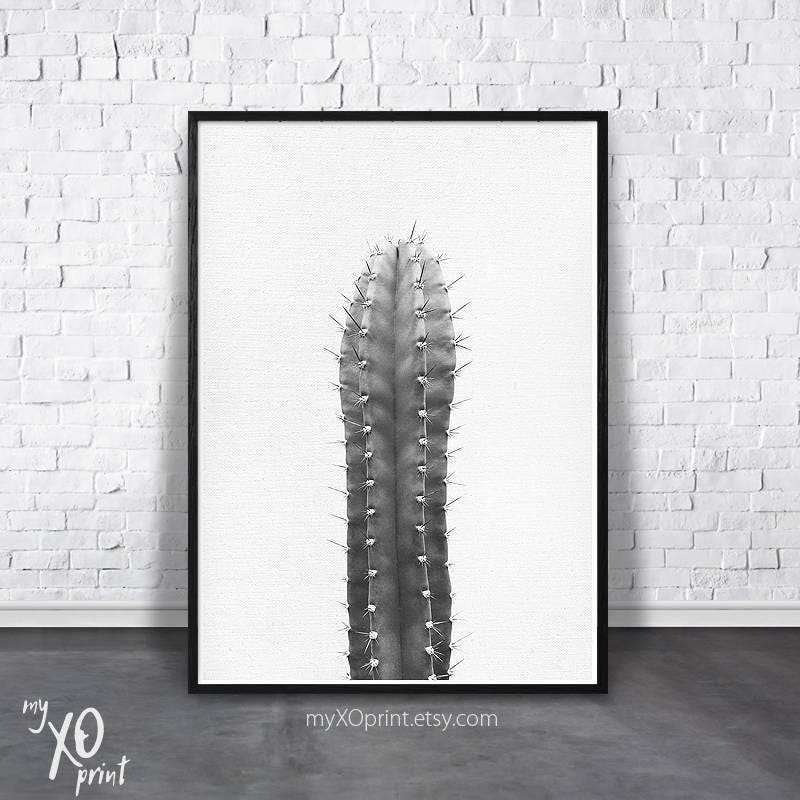 Black and White Art, Cactus Print, Cactus Wall Art, Printable Art ...