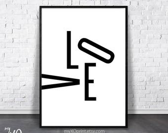 Bedroom Wall Decor, Love Print, Love Word Art, Wall Art, Love Quote Wall Art, Typography Poster, Love Gift, Love Printable Art, Love Poster