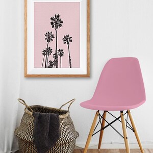 Pink Palm Print, Spring Wall Art, Palm Trees Print, Modern Wall Decor, Pink Wall Art Poster, Printable Art, California Art, Tropical Print image 5