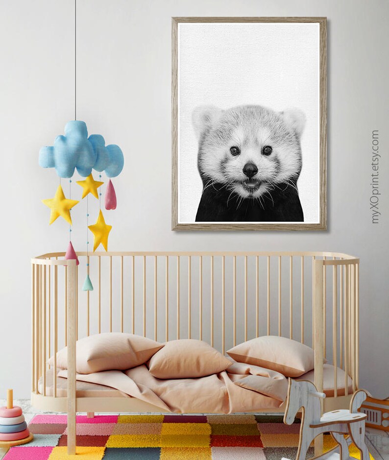 Black and White Nursery Nursery Wall Decor Baby Animal - Etsy