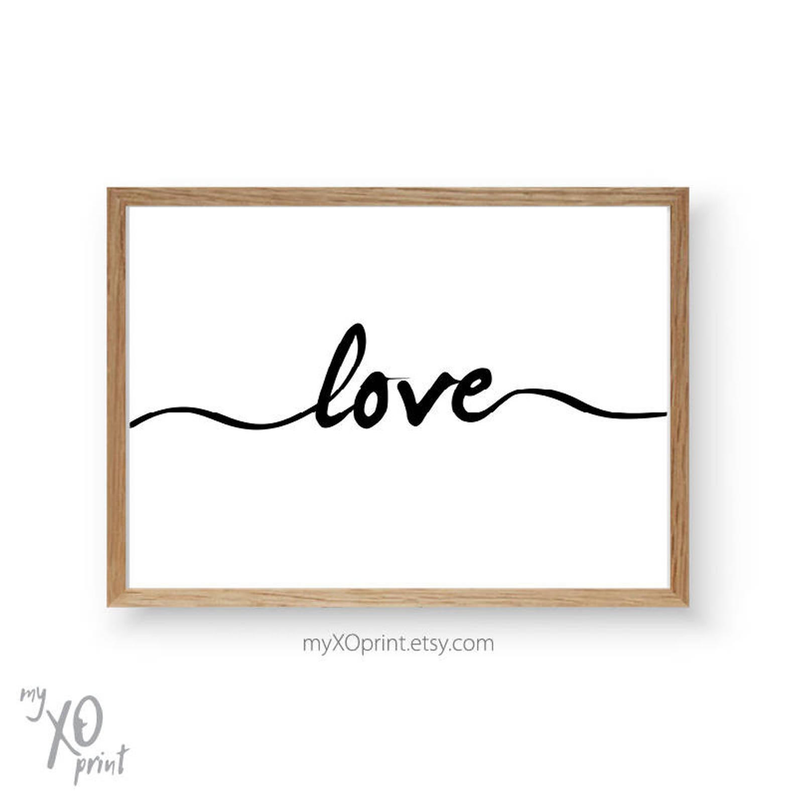 Love Printable Art Modern Wall Decor Love Print Wall Art - Etsy