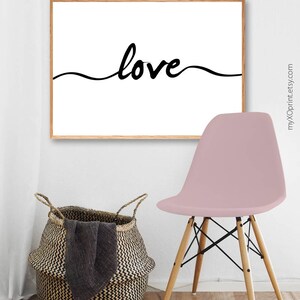 Love Printable Art, Modern Wall Decor, Love Print, Wall Art, Love Quote ...