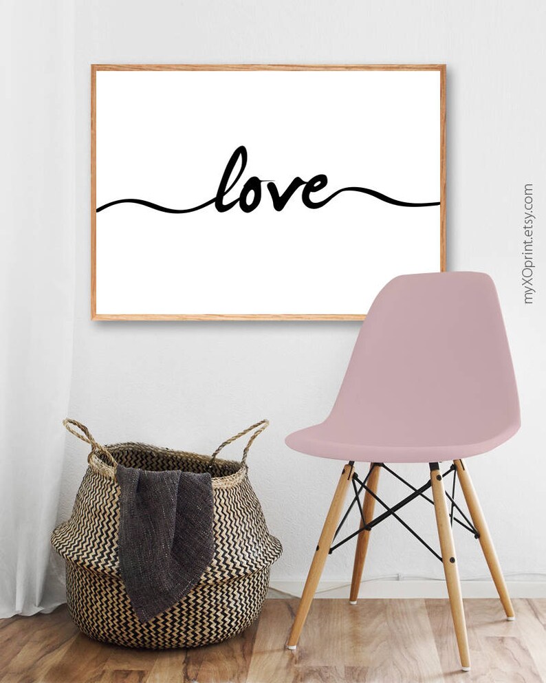Love Printable Art Modern Wall Decor Love Print Wall Art - Etsy