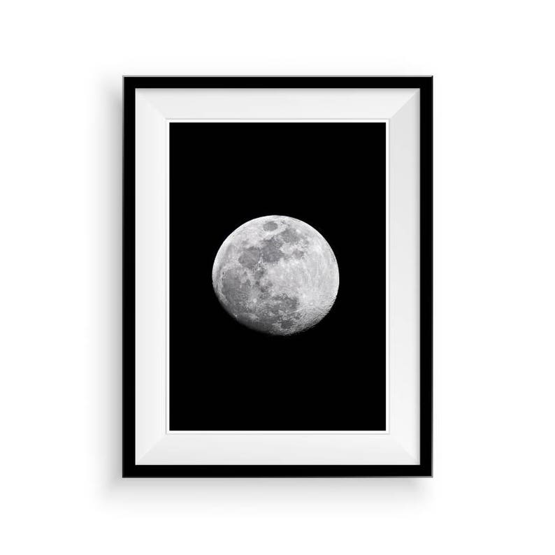 Black and White Art Moon Print Moon Wall Art Printable Art Etsy