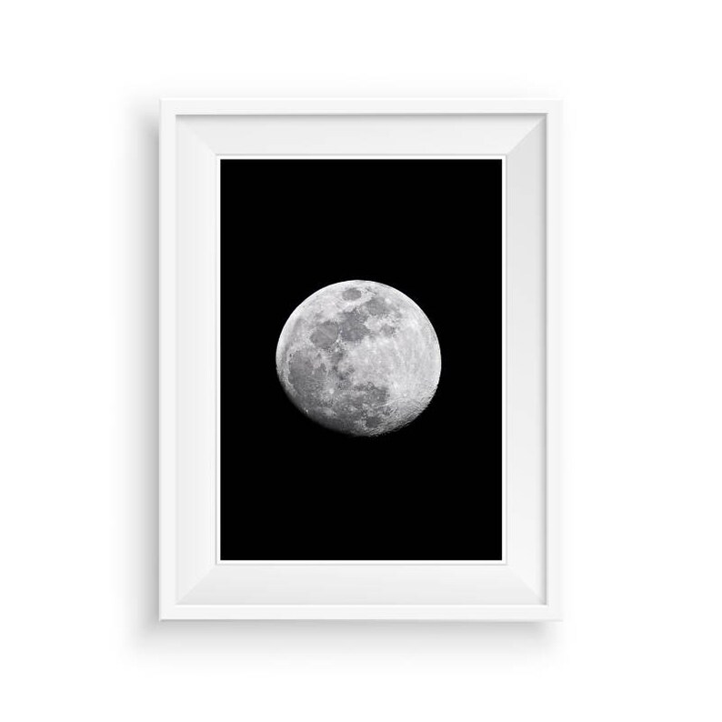 Black and White Art Moon Print Moon Wall Art Printable Art Etsy