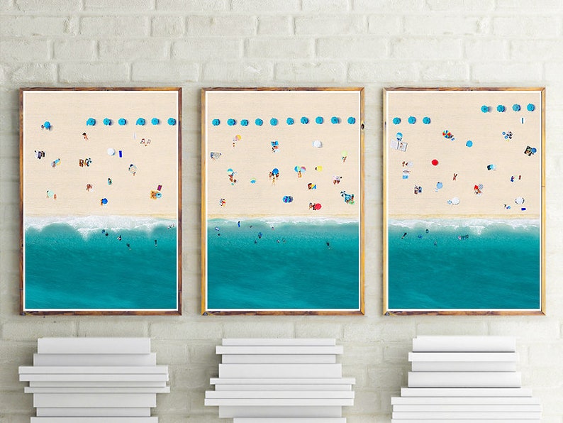 Set of 3 Print Tropical Beach Beach Wall Art Decor Etsy