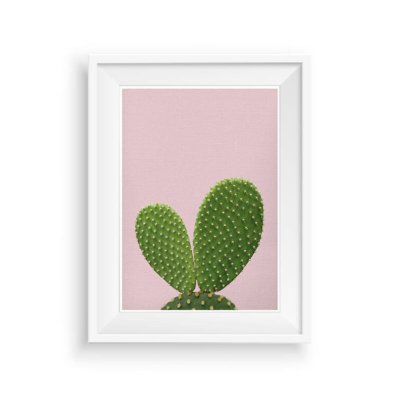 Cactus Print Cactus Wall Art Printable Art Pink Poster Etsy