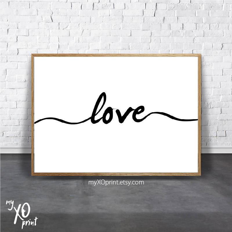 Love Printable Art Modern Wall Decor Love Print Wall Art - Etsy
