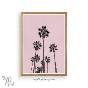 Pink Palm Print, Spring Wall Art, Palm Trees Print, Modern Wall Decor, Pink Wall Art Poster, Printable Art, California Art, Tropical Print image 4