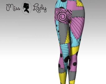 patch pattern sally nightmare before christmas inspired pattern yoga leggingss - Nightmare Before Christmas Leggings patch pattern sally nightmare before christmas inspired pattern yoga leggingss - Nightmare Before Christmas Leggings