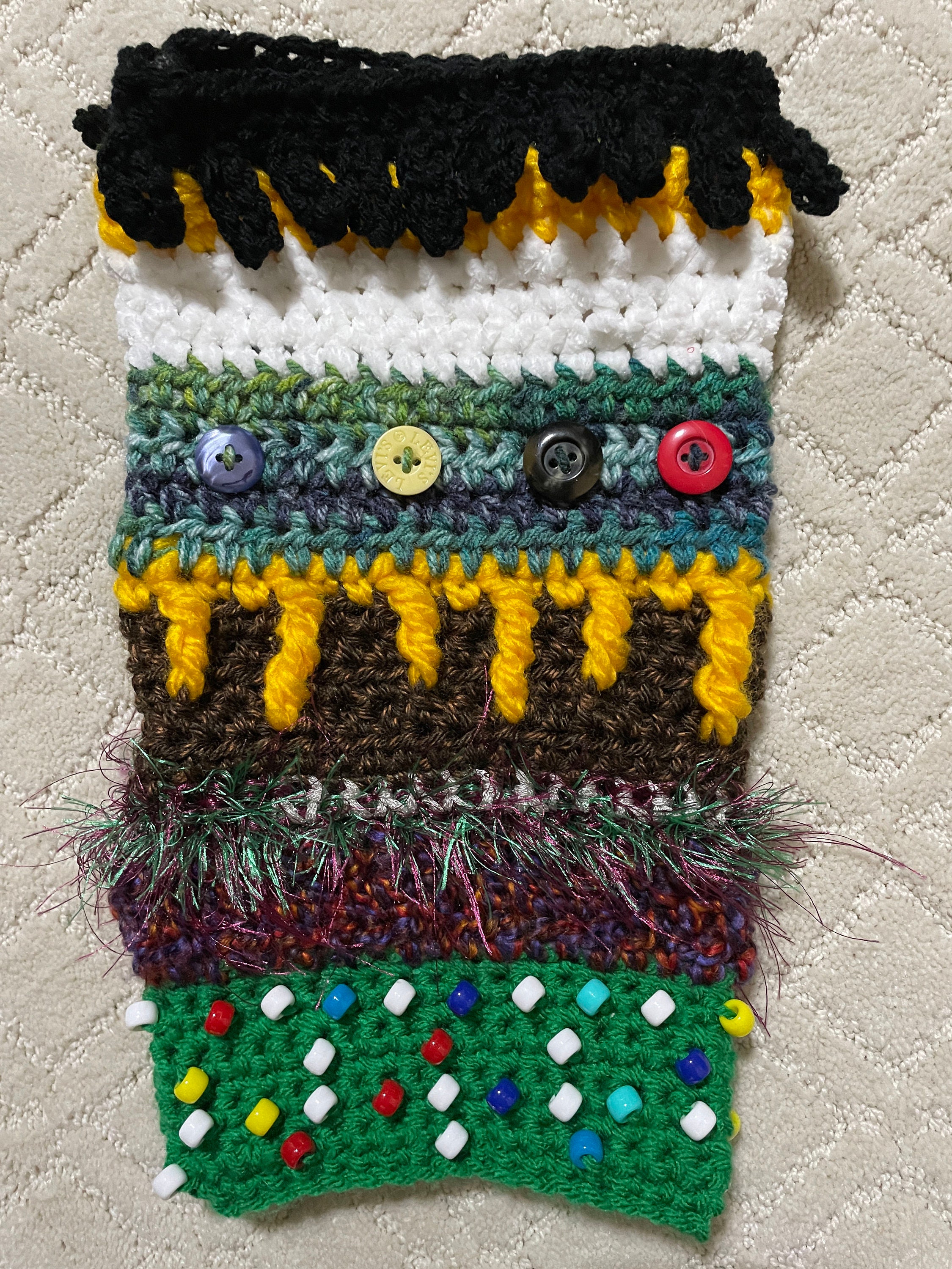 Handmade Twiddle Muff, Sensory Fidget Mitt for Dementia, Autism, Anxiety