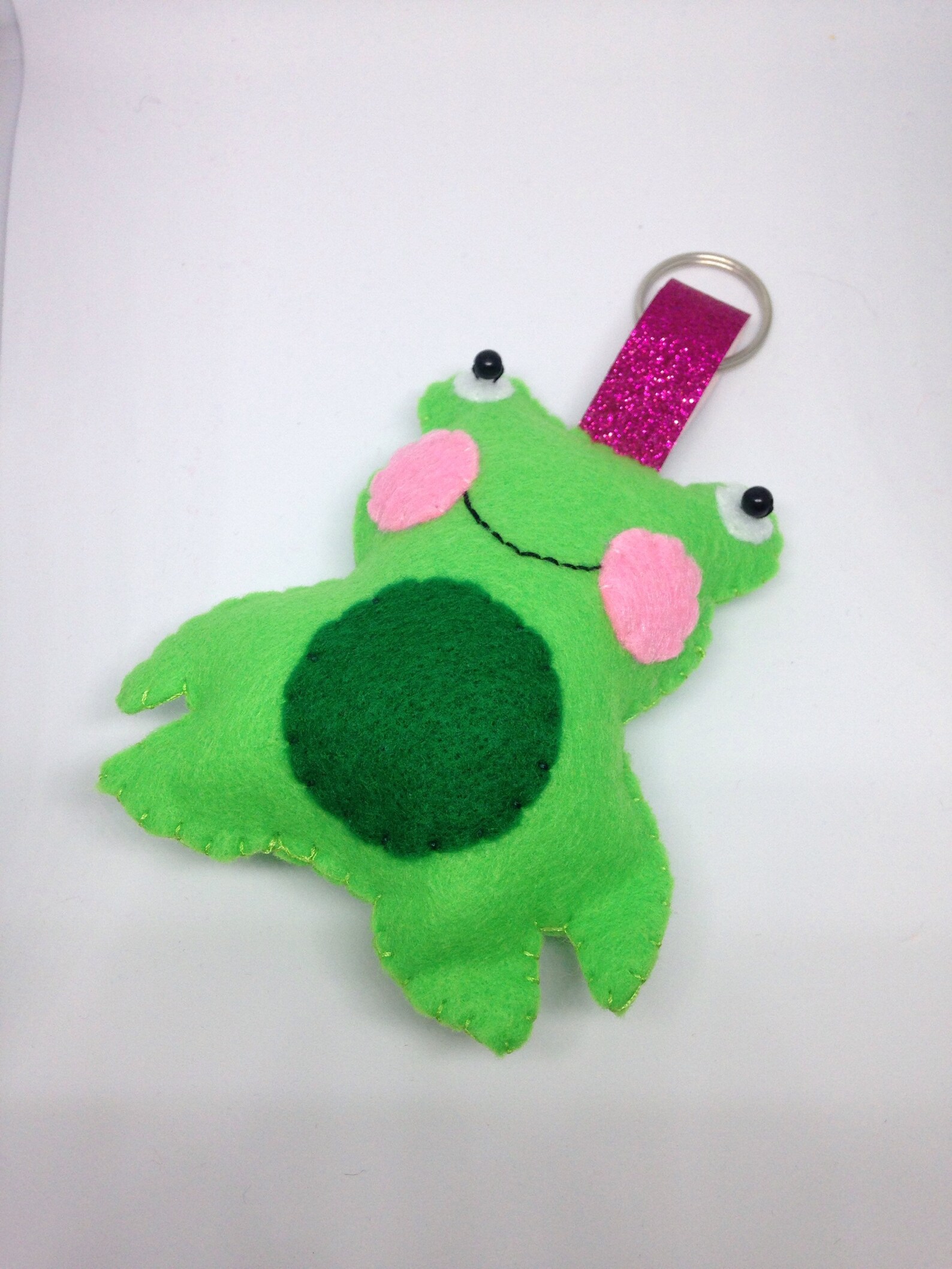 Frog keyring frog keychain green keyring frog gift felt Etsy