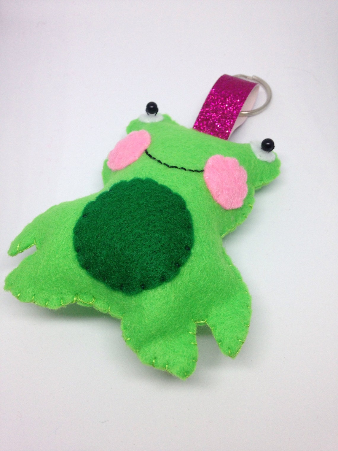 Frog keyring frog keychain green keyring frog gift felt Etsy