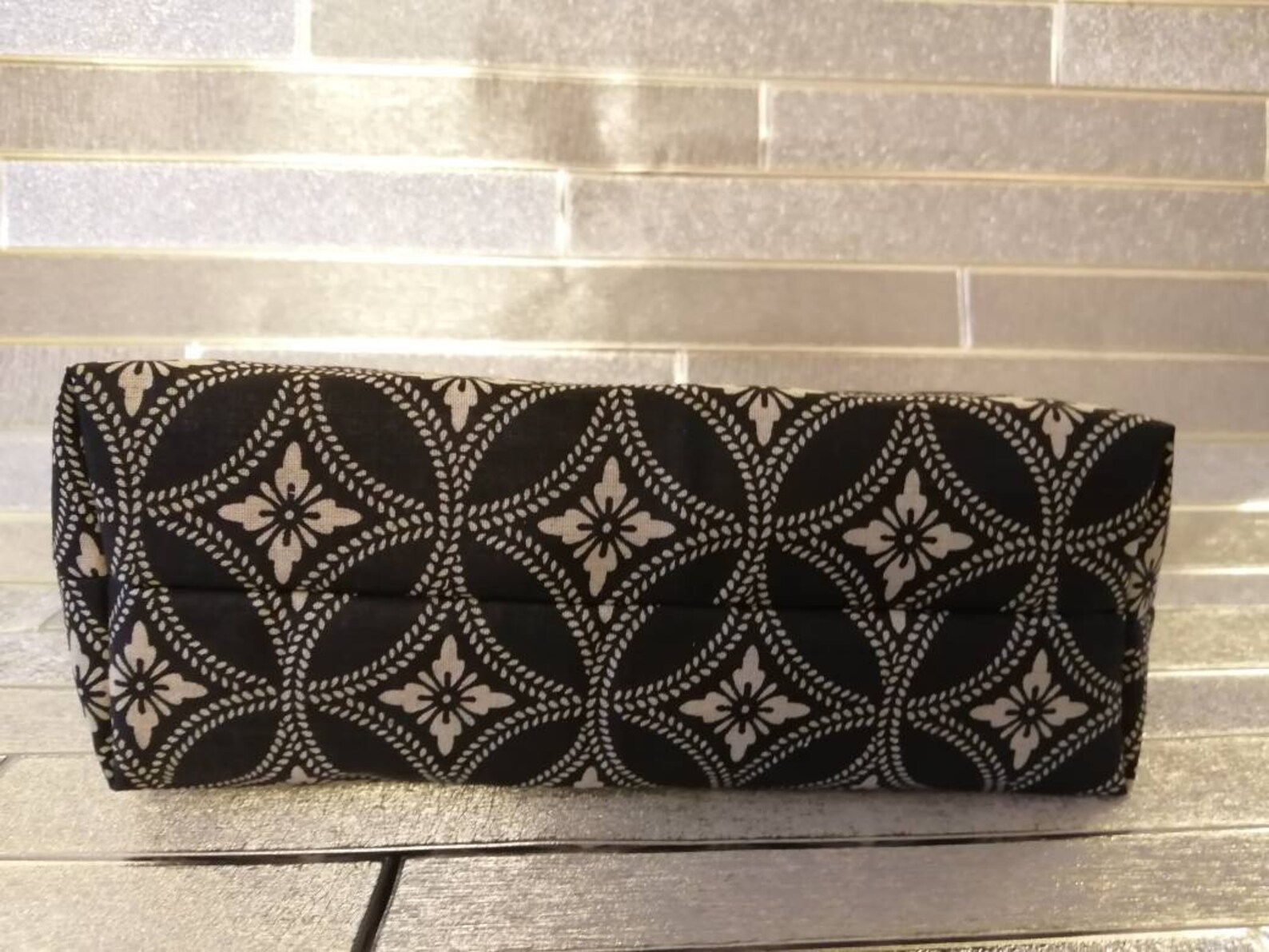 Black cosmetic bag black and gold bag black makeup bag Etsy