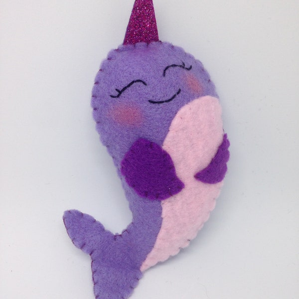 Catnip narwhal, catnip toy, cat toy, narwhal cat toy, cosmic catnip, toys for cats, felt cat toy, fun cat toy, purple cat toy, gifts for cat