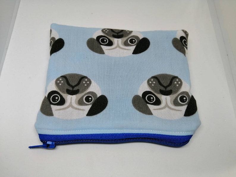 Pug Purse Pug Coin Purse Blue Pug Purse Kids Coin Purse Etsy