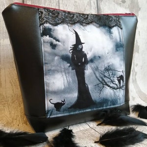 Gothic Bag, Witch Bag, Toiletry Bag, Makeup Bag, Travel Bag, Witch Gift, Black Cosmetic Bag ...