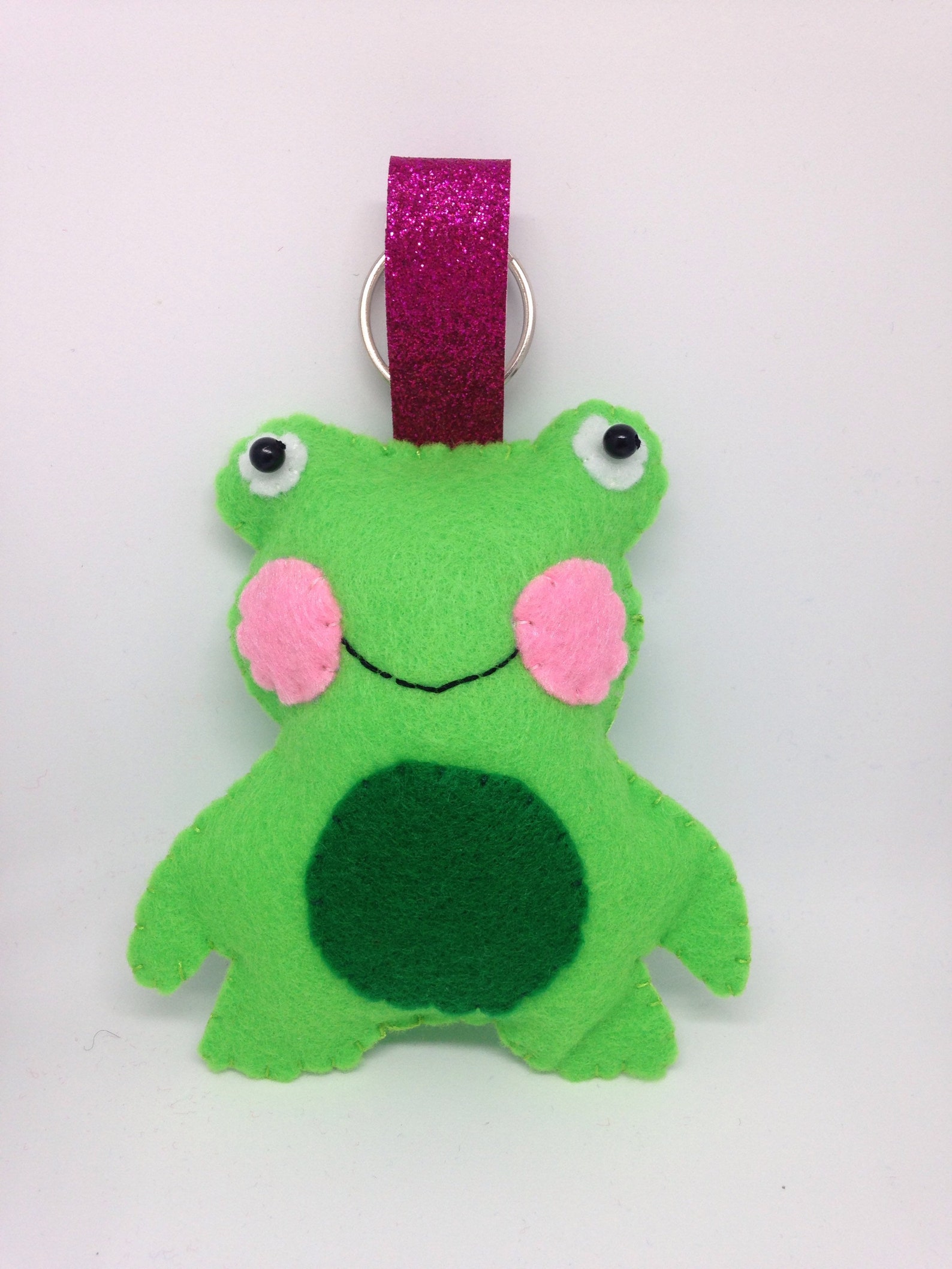 Frog keyring frog keychain green keyring frog gift felt Etsy