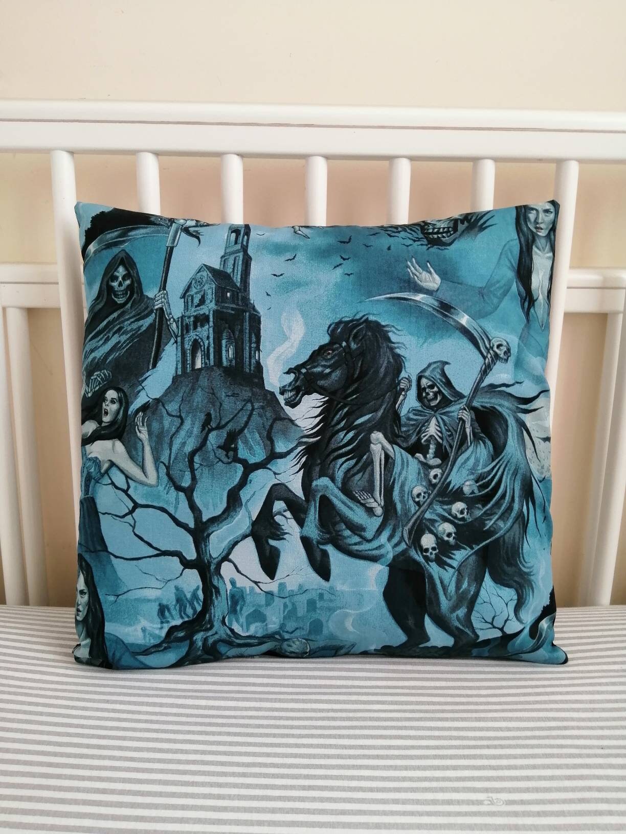 Gothic Cushion 16 Inch Cushion Cover Gothic Gift Skull Etsy UK