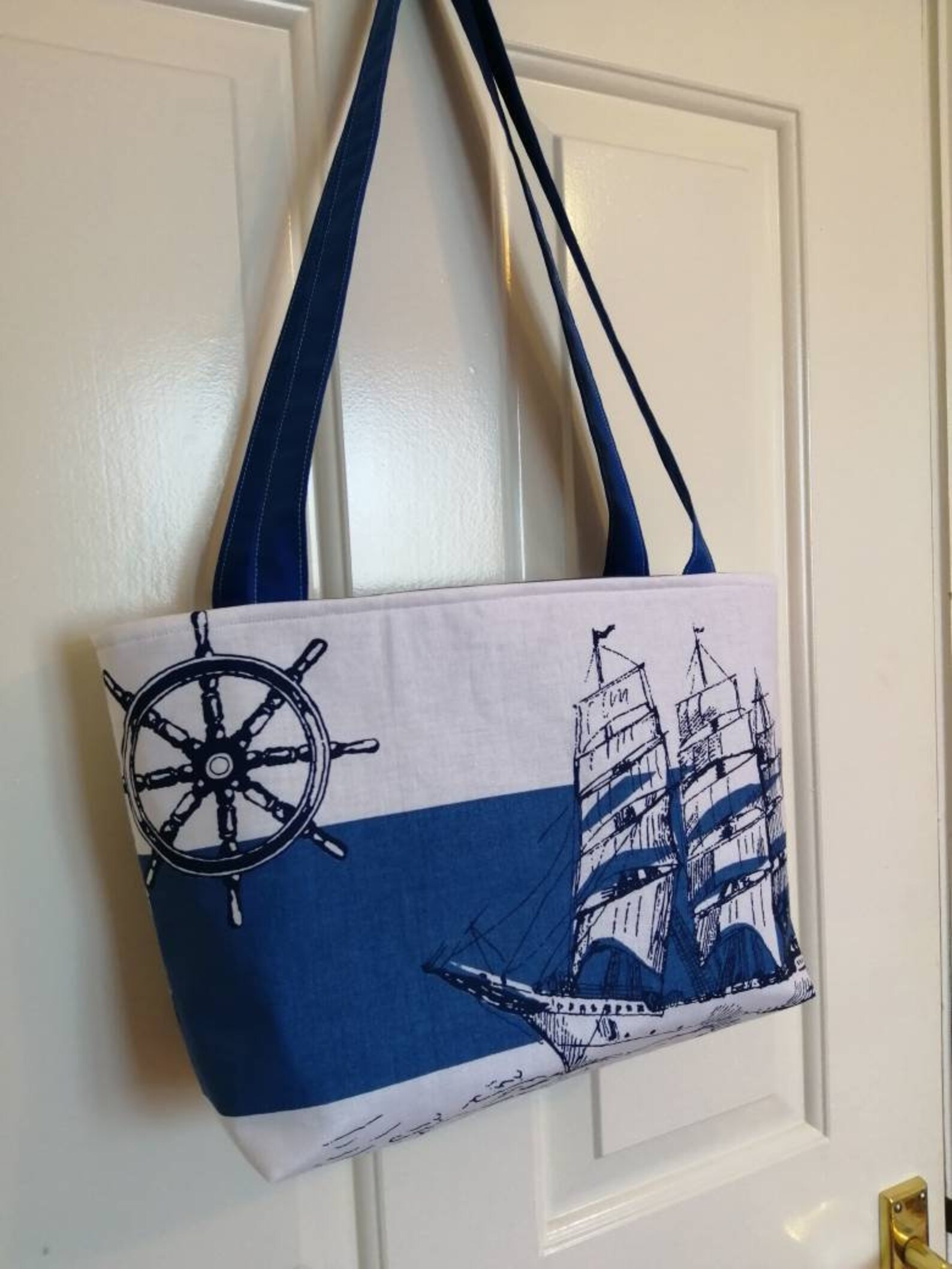 Nautical handbag shoulder bag summer handbag blue beach Etsy