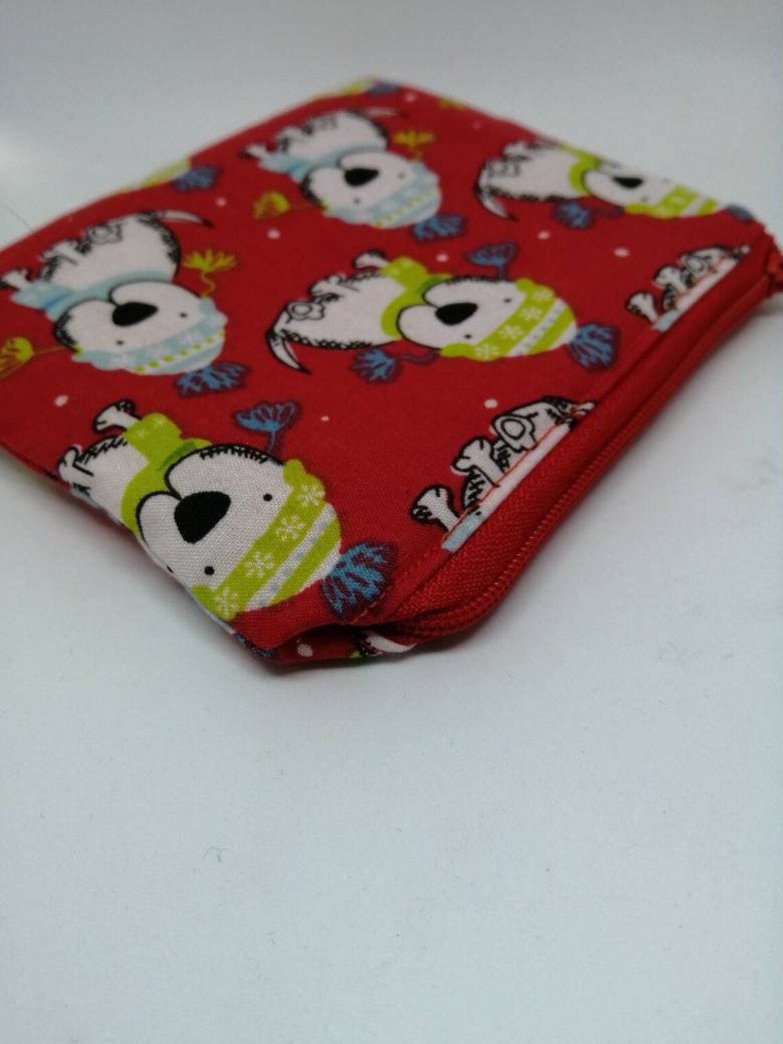 Dog Purse Red Purse Dog Coin Purse Xmas Purse Zipped Etsy