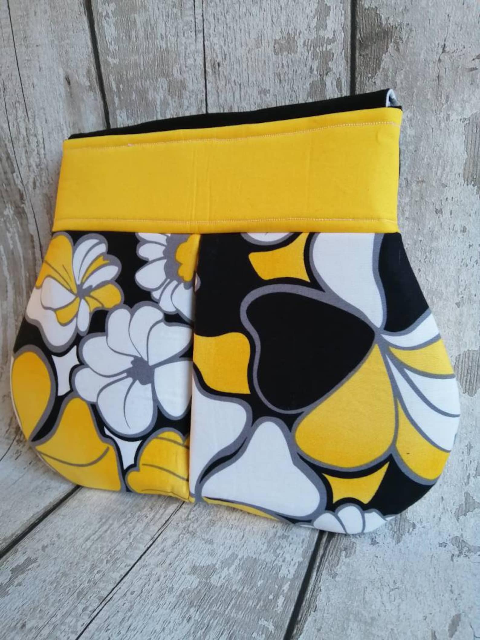 Large clutch bag yellow bag yellow clutch floral bag Etsy