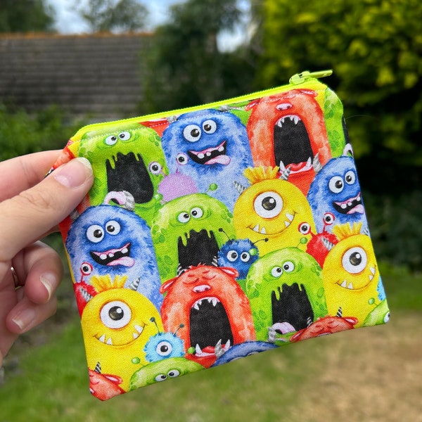 Monster purse, colourful purse, child’s purse, kids purse, coin purse, zipped purse, children’s purse, bright purse, monster gift