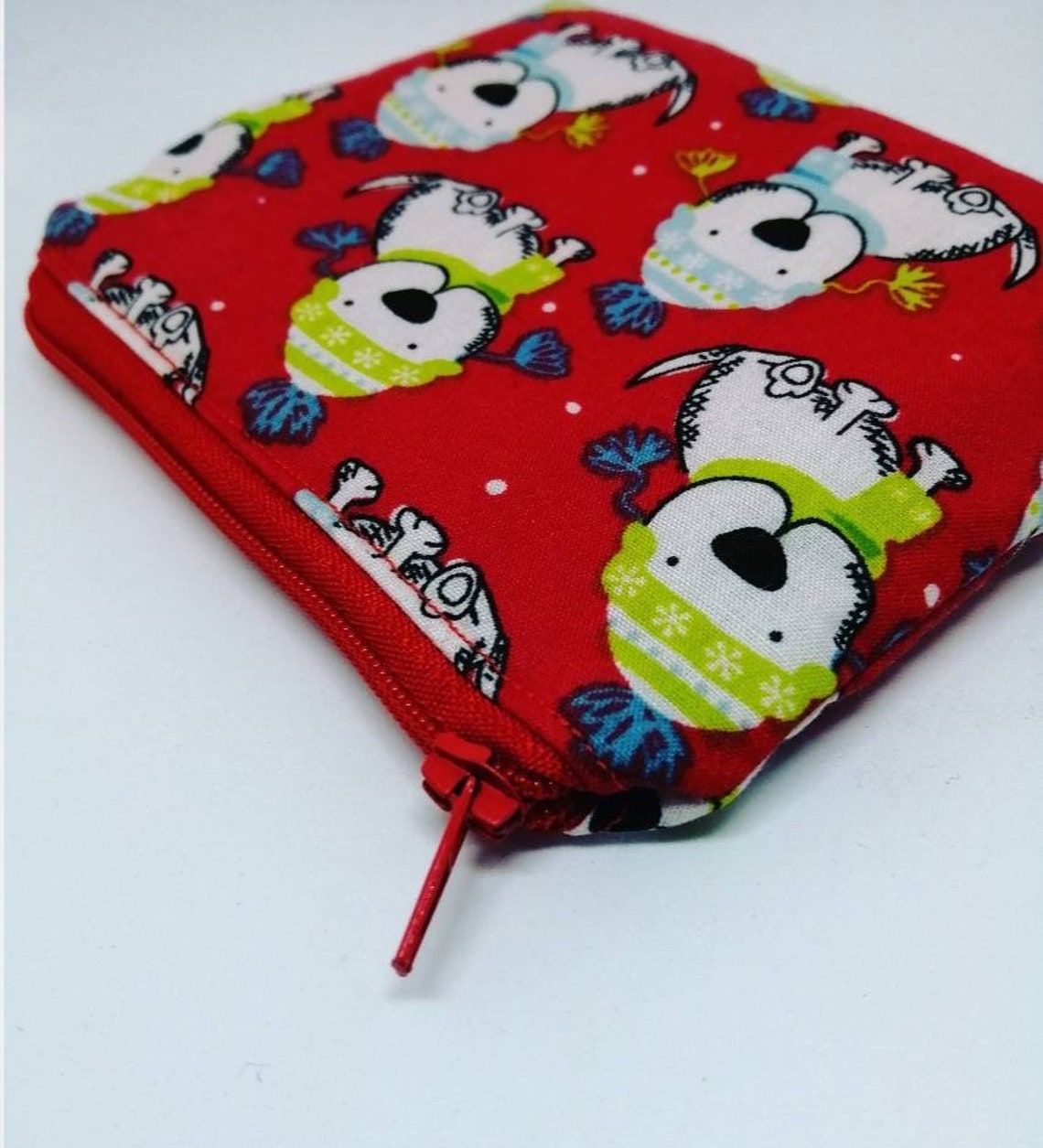 Dog Purse Red Purse Dog Coin Purse Xmas Purse Zipped Etsy