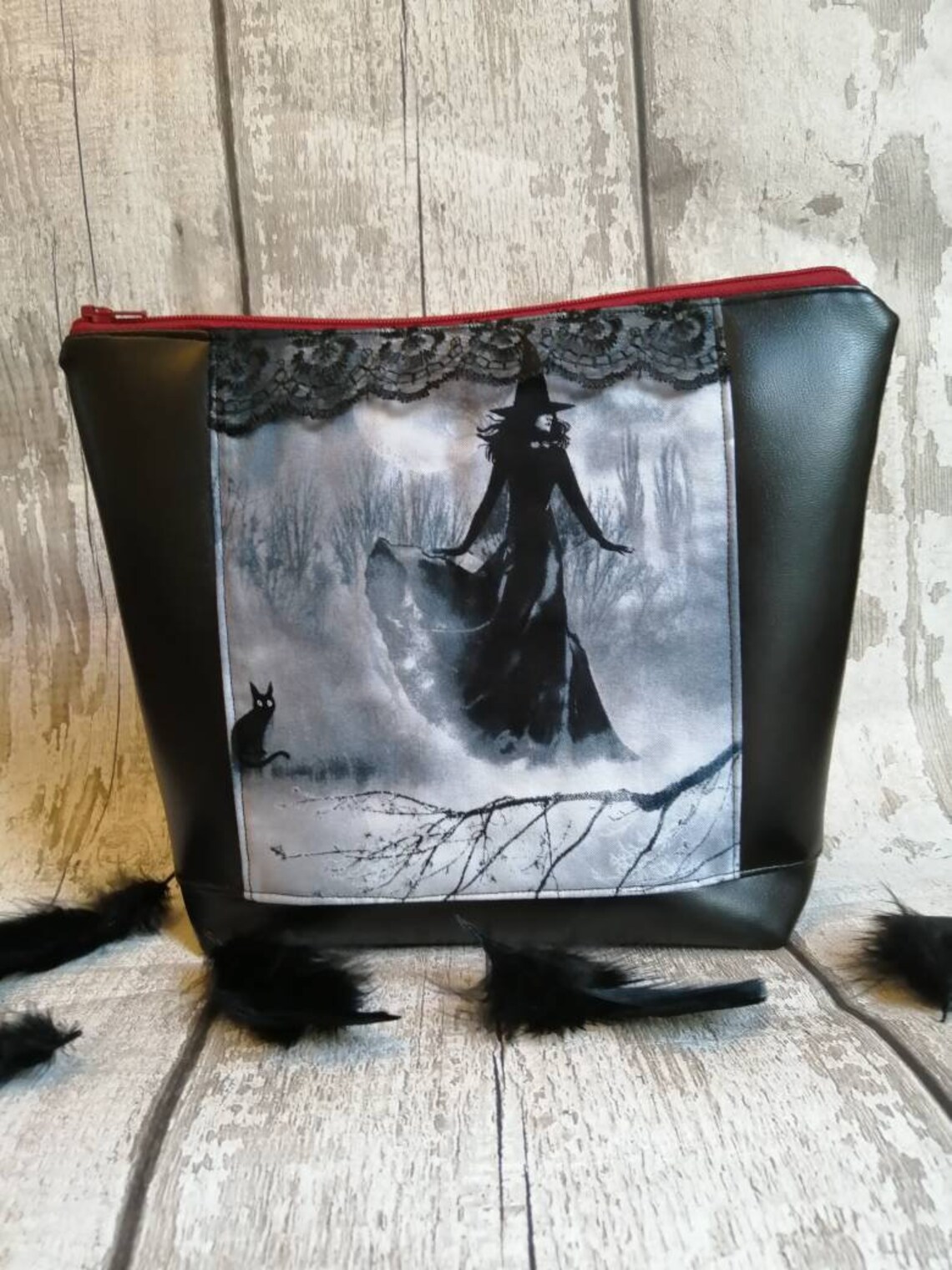 Gothic bag witch bag toiletry bag makeup bag travel bag Etsy