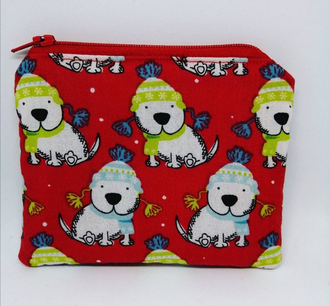 Dog Purse Red Purse Dog Coin Purse Xmas Purse Zipped Etsy