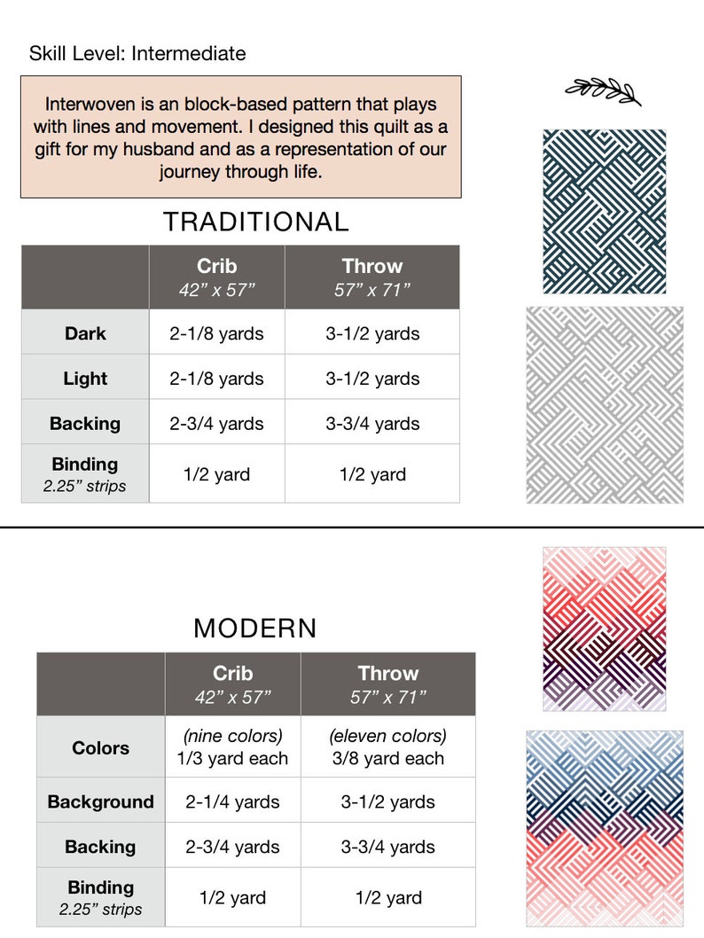 Interwoven Quilt Pattern PDF Download image 3