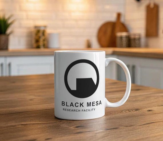 Black Mesa 11oz Mug, Coaster Hand Crafted Gamer Inspired - 2 Colour Options  - Etsy