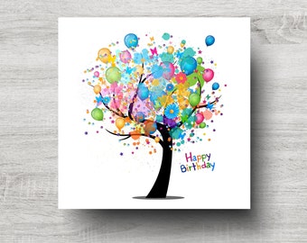 Birthday Balloon Tree Card