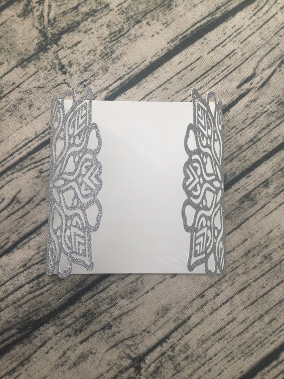 Diy Glitter Die Cut Wedding Invitations 50 100 Pack Etsy