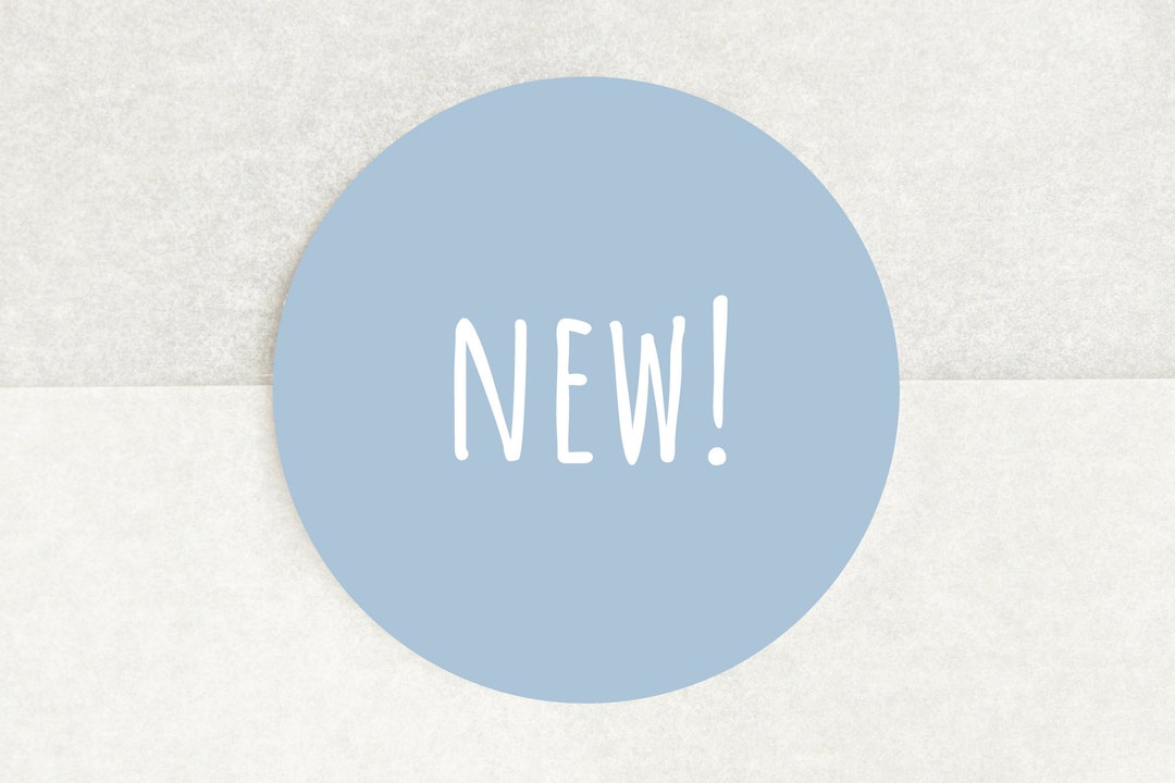 New Stickers in Blue Sheet of 35 37mm Round Stickers - Etsy
