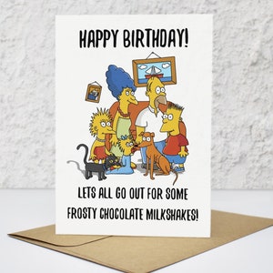 Milkshakes de chocolate gelados! - Os Simpsons - Cartão de aniversário engraçado