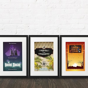 Disneyworld Ride Poster Set (Drei Drucke) - A4 Format