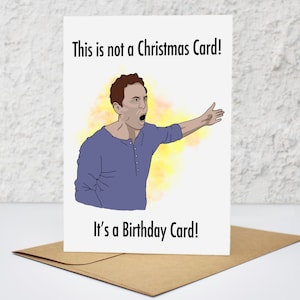 Isto não é um cartão de Natal! É um cartão de aniversário! - Está sempre ensolarado - Cartão de aniversário engraçado