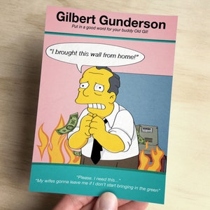 The Simpsons Old Gil Art Print - A6